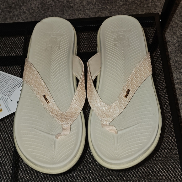 Kuailu Shoes - KuaiLu Yoga Mat Flip Flops Womens US 12 Tan Leather Walking Sandals KHD2764 NWT